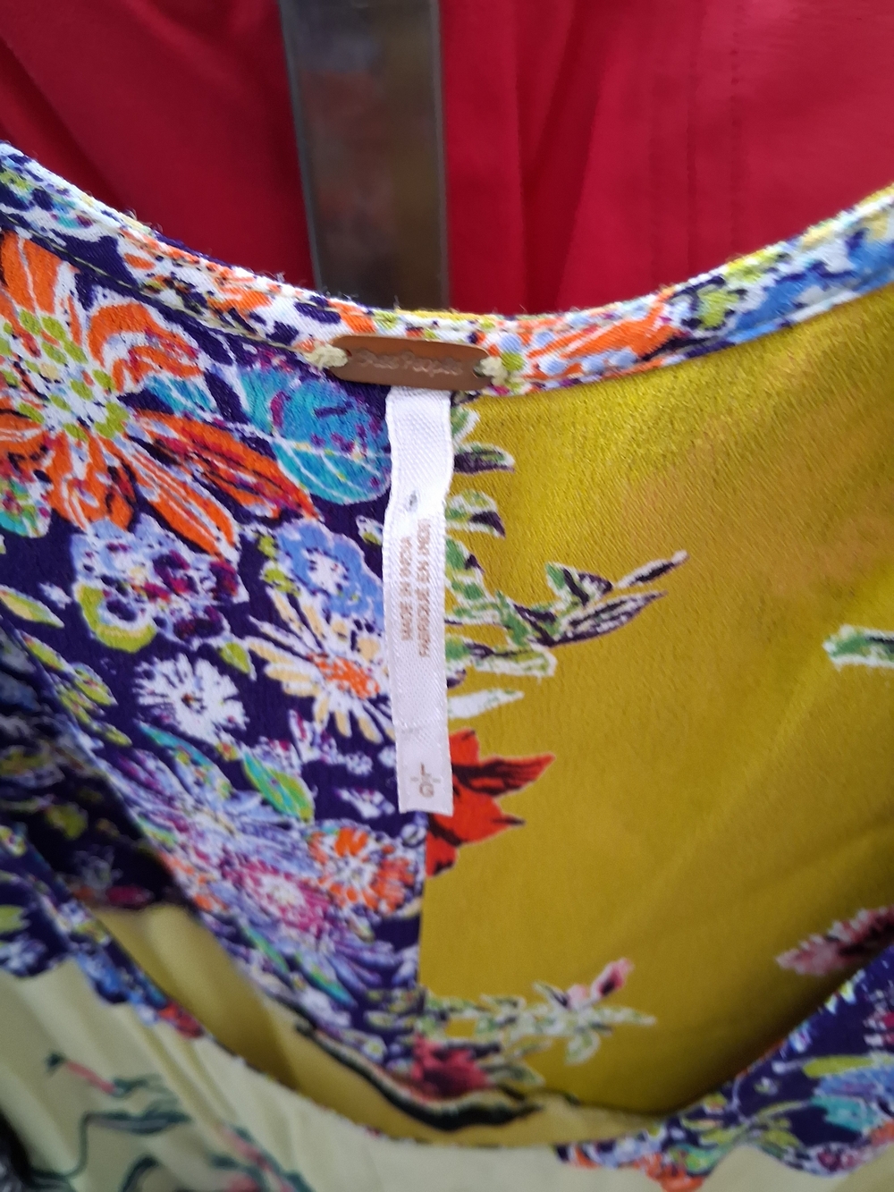 Free People Yellow Floral Patchwork Midi Dress - Picture 3 of 3